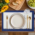 thumbnail image 4 of Nautical Sailboat Placemats Set of 12, Navy Blue Ocean Seagull Waves Ship Placemats for Dining Table, Place Mats for Kitchen Tabletop, Waterproof Wipeable Dining Table Mats Set, 4 of 9