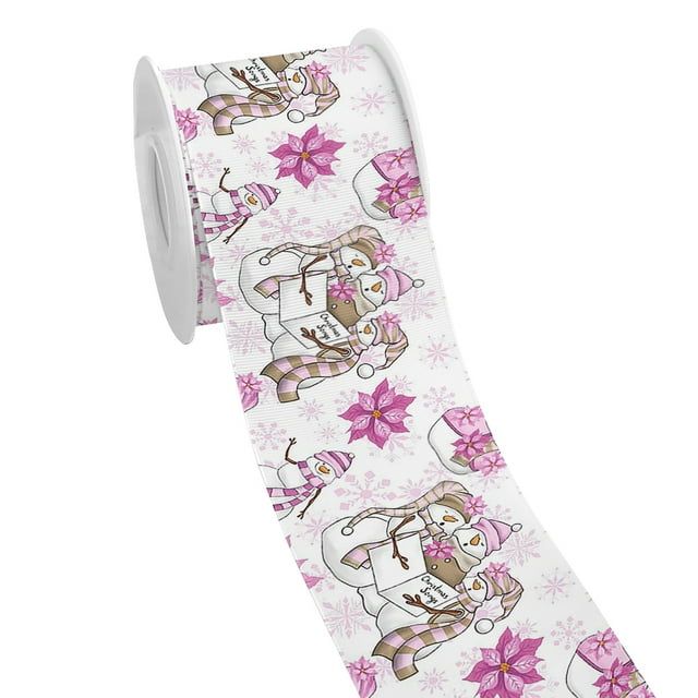 Holiday Merry Christmas Decoration Pattern Printed Grosgrain Satin Ribbon for Gift Wrapping Hair Bow Craft Accessory 50 Yards Jiayi