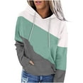 thumbnail image 2 of BangWanChi Trendy Queen Hoodie Half zip Women's Casual Color-Matching Long-Sleeved Pocket Hoodie, 2 of 5