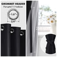 thumbnail image 5 of XWZO Black 100% Double Layer Blackout Curtains 84 Inches Long for Bedroom with Liner,Grommet Thermal Insulated Living Room Darkening Drapes with Tiebacks(Black,42"W x 84"L,2 Panels), 5 of 7