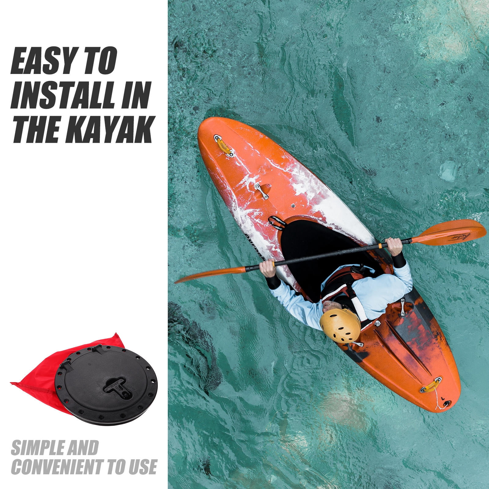 HOMEMAXS HOMEMAXS 8 Inch Kayak Hatch Plate Cover Kit with Storage Bag for Kayak Marine Boat Fishing Rigging Canoe Accessories
