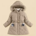 thumbnail image 5 of Tisuna Little Girls Coat Solid Color Long Sleeve Hooded Jacket Warm Soft Autumn Winter Girls Zipper Outerwear Khaki Size 11-12 Years, 5 of 8