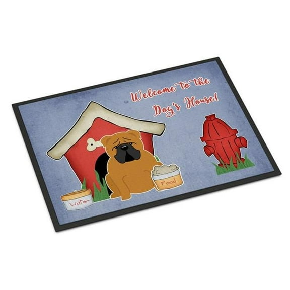 Carolines Treasures Dog House Collection English Bulldog Red Door Mat Indoor Rug or Outdoor Welcome Mat 18x27 Doormat