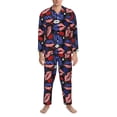 thumbnail image 3 of Hirioo American With Lips for Men's Pajama Sets 2 Piece Pjs Men's Long-Sleeved Pajama Set Button Down Sleepwear,S-XXL-, 3 of 7