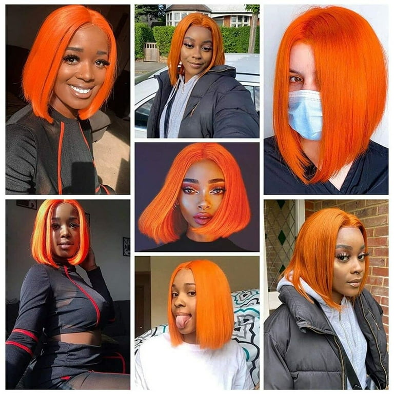 Pumpkin Orange Beauty Lacefront Wig 24-26inches Amazon.com : ALSZIQIHR 26 inch Ginger Orange Water Wave Lace  main image 4