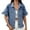 A81 Blue, variant on Womens Jean Jacket Trendy Casual Short Sleeve Denim Shirts Denim Jacket Blue M