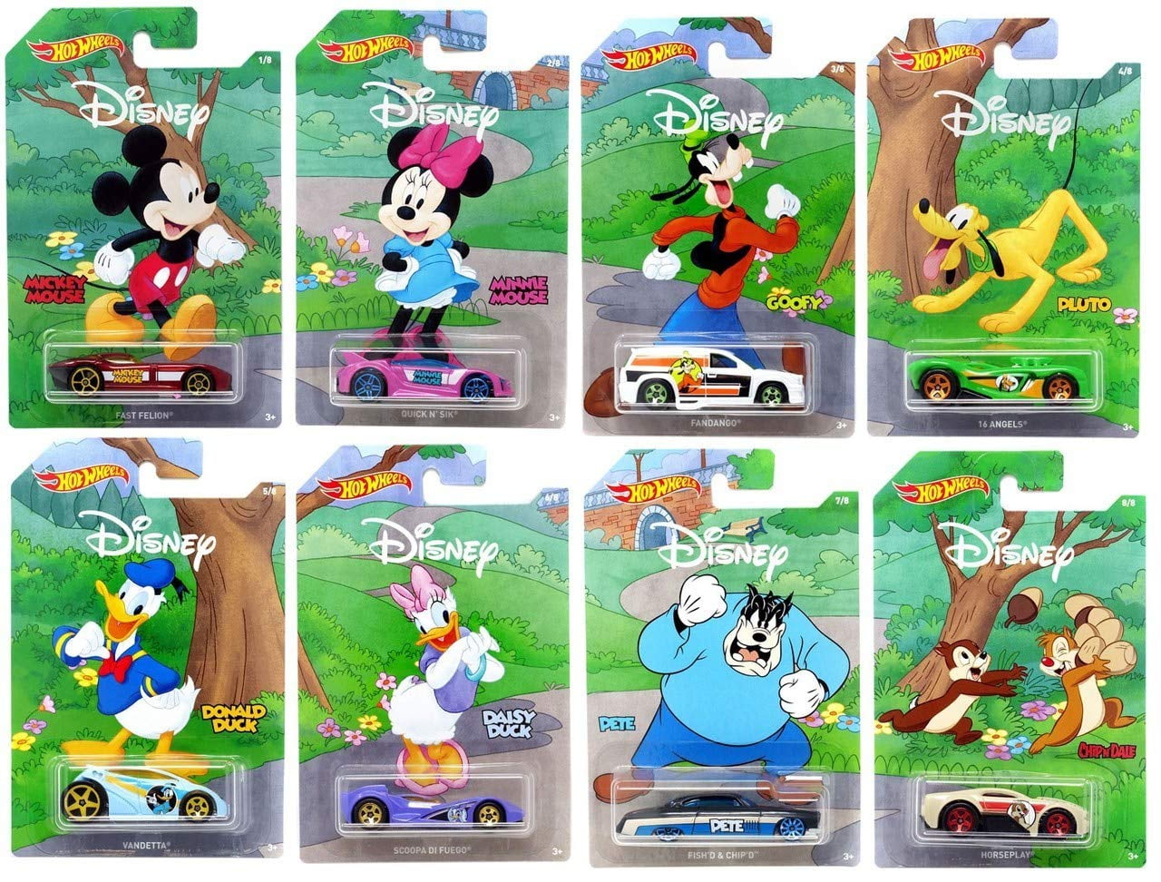 Hot Wheels 2019 Disney 90th Anniversary Exclusive 8 Cars Set Collectibles  Toy Car 1/64 Scale Diecast