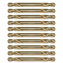 Max-Craft HSS Cobalt Drill Bit Set Double End Twist Drill Steel Metal Iron 10Pcs 9/64 inch