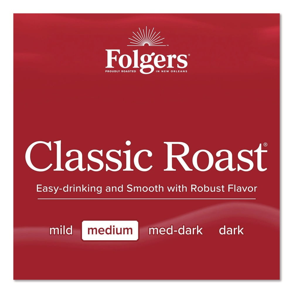 (6 pack) Folgers Classic Roast Ground Coffee, Medium Roast, 40.3 oz Canister