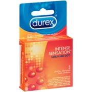 Angle View: (4 Pack) Durex Intense Sensation Extra Large Dots Lubricated Latex Condoms - 3 ct
