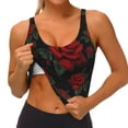 thumbnail image 3 of Hirioo Roses for Women's Sports Vest with Full-Print Design, Stretchy Fabric and Removable Pads-XX-Large, 3 of 8