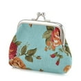 thumbnail image 2 of Opvise Vintage Flower Canvas Women Hasp Clutch Buckle Coin Purse Cash Card Holder Bag, 2 of 8