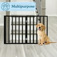 thumbnail image 6 of 3-Panel Indoor Foldable Pet Gate for Dogs, Cats and Small Pets, Freestanding Wooden Dog Fence for Hallways, Doorways, Stairs, 54 x 24 Inch Portable Pet Barrier in Black by PETMAKER, 6 of 9