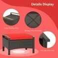 thumbnail image 4 of Spaco Set of 2 Fade-Resistant Wicker Patio Ottoman, Outdoor Multi-Purpose Ottomans with Removable Cushions, Sun-Protective PE Rattan Ottomans for Outdoor, Red, 4 of 7