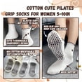 thumbnail image 2 of Pilates Socks with Grips for Women,4Pairs Ruffle Yoga Sock Cute Cotton Grippy Socks for Barre Workout Non Slip 5-10in, 2 of 5