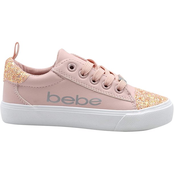 Bebe Bebe Girls Big Kid Chunky Glitter Sneakers With Lace Up And Logo Slip On Sparkly Fashion Shoes Light Pink Walmart Com Walmart Com