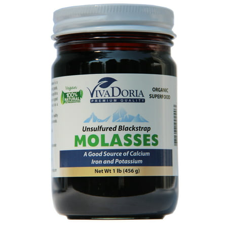 Viva Doria Organic Unsulfured Blackstrap Molasses, 16 oz glass (Best Organic Blackstrap Molasses)