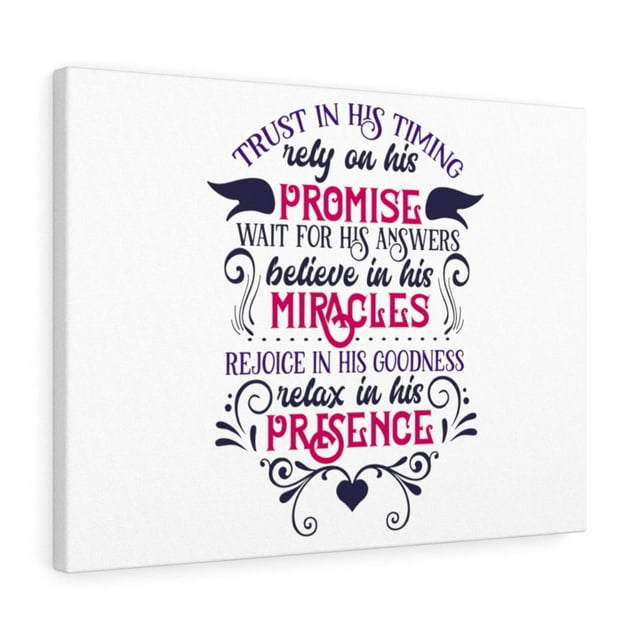Scripture Walls His Timing Bible Verse Canvas Christian Wall Art Ready to Hang Unframed