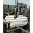thumbnail image 2 of Outdoor Tablecloth Classical Stripe Round Patio Tablecloths 60 Inch, Waterproof Outside Table Cloths with Umbrella Hole and Zipper, Khaki Summer Table Cover for Outdoor Tables, Picnic,, 2 of 6