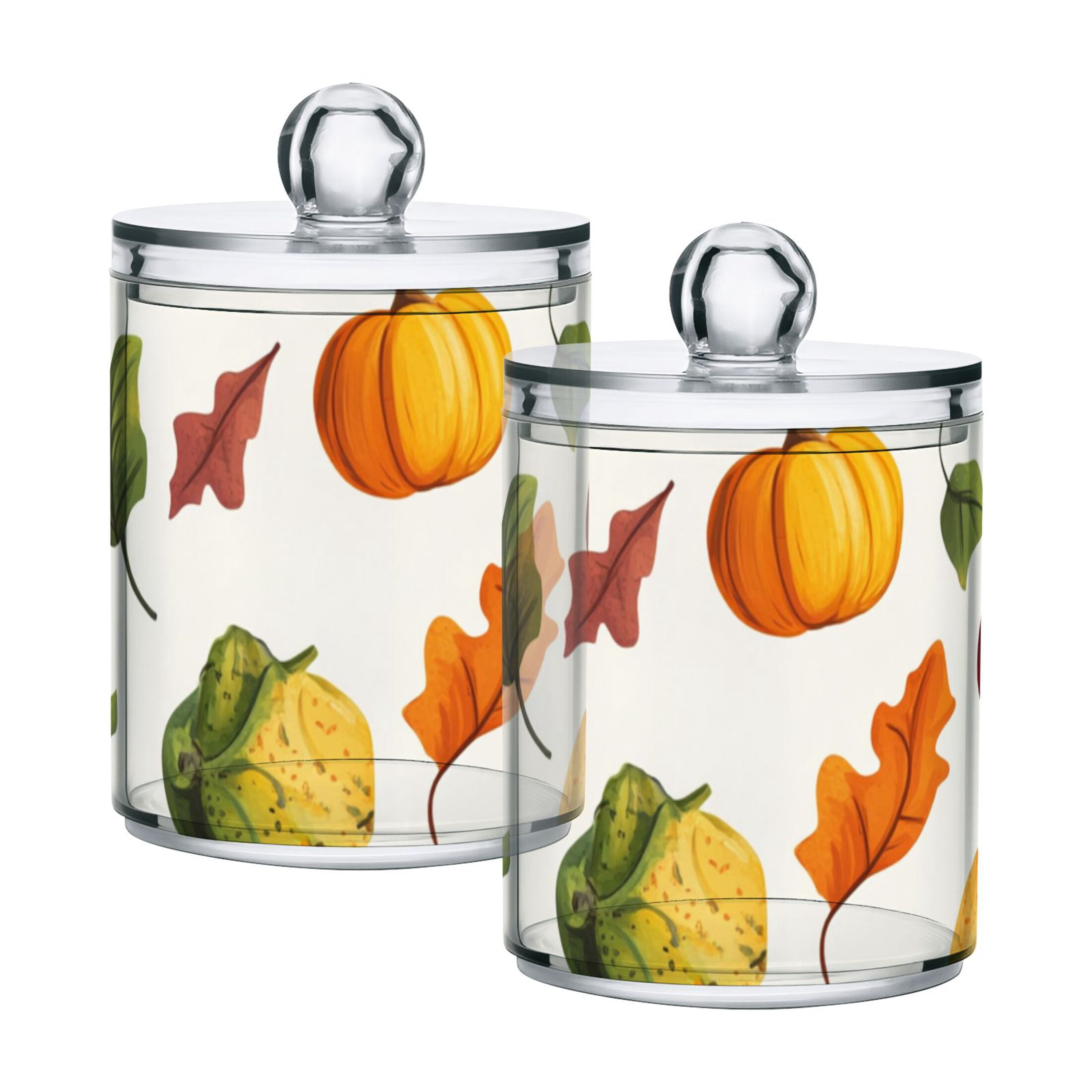 Ckdifva Thanks Giving Vegetable Storage Jar with Lid Acrylic Organization Storage Containers Set of 4