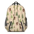 thumbnail image 3 of Bigfoot and Mountain Beige Pattern Backpack for School, Cute School Bag with Adjustable Shoulder Straps and Padded Back, 16.9"x12.6"x5.9", 3 of 5