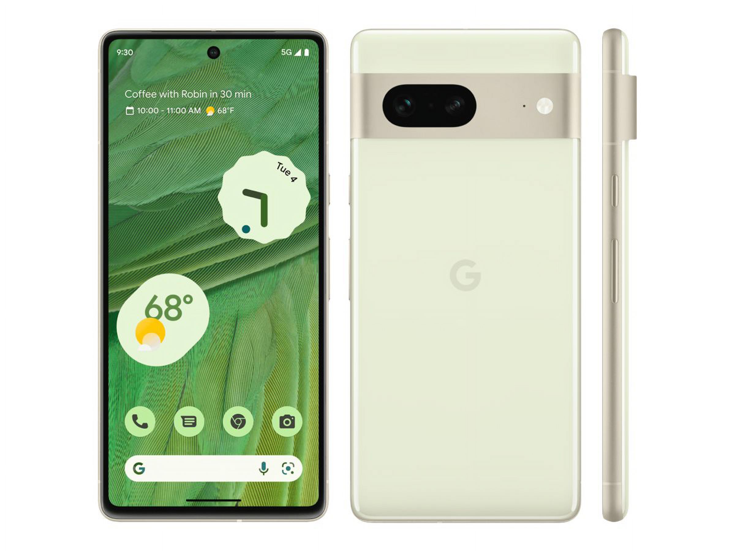 Google Pixel 7 - 5G smartphone - dual-SIM - RAM 8 GB / Internal Memory 128 GB - OLED display - 6.3" - 2400 x 1080 pixels (90 Hz) - 2x rear cameras 50 MP, 12 MP - front camera 10.8 Megapixel - lemongrass - image 4 of 8