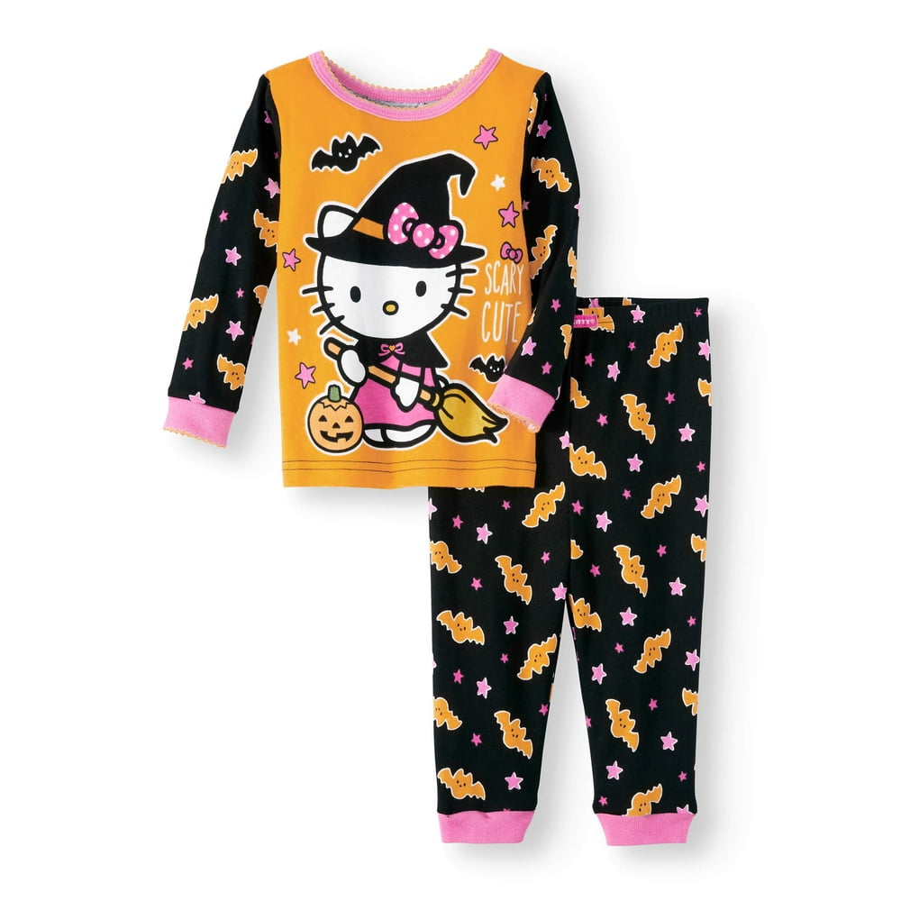 Hello Kitty Hello Kitty Halloween glowinthedark cotton tight fit pajamas, 2piece set (baby