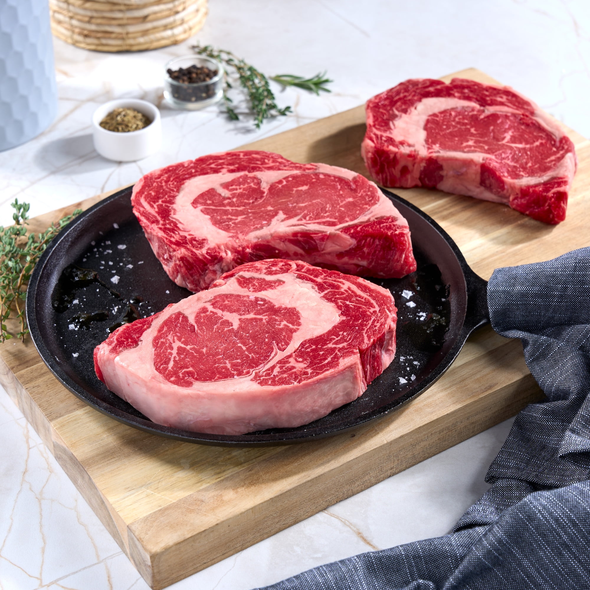 Ribeye Steak, Choice Angus Beef, 3 Per Tray, Family Pack, 2.26 - 4.0 lb