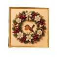 thumbnail image 2 of Christmas Diamond Art Kits for Adults, Golden Framed Pearl Bead Painting Kit, Winter Bird Pine Berry Wreath Textured Sparkling Handmade Decor for Home Office Holiday Use, 2 of 7