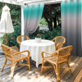 thumbnail image 3 of Outdoor Curtains for Patio Waterproof Ombre Grey Teal Indoor/Outdoor Curtain Tiebacks Gradient Stripes Privacy Curtain Sun Block Grommet Drapes for Pergolas Gazebo Porch Balcony 2 Panel 54x108 Inch, 3 of 9