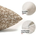 thumbnail image 2 of Brown Floral Block Print Lumbar Pillow Covers 12x20 Inch Set of 2, Vintage Flower Brown Beige Decorative Rectangle Throw Pillow Cases Outdoor Rustic Farmhouse Cushion Covers Sofa Couch Bed Decor, 2 of 6