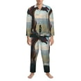 thumbnail image 3 of Naloa Clear Sky Mountain Red Dragon Men’s Pajamas Set - Long Sleeve Button Down Sleep Shirt and Pajama Bottoms Sleepwear Set-XX-Large, 3 of 7
