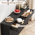 thumbnail image 2 of Laintene Sideboard Cabinet, 55" Fluted Buffet Cabinet with Storage Drawers, Modern Accent Storage Cabinet with Adjustable Shelves, Wood TV Stand for Kitchen, Dining Living Room, Entryway, Black, 2 of 7