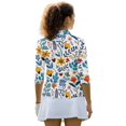 thumbnail image 3 of HUIACONG Athletic Golf Polo Shirts for Sports Golf Outdoor Activities, Polyester Spandex Fabric Quick Dry Stylish Women's 3/4 Sleeve Golf Top, Colorful Floral Print, 3 of 10