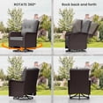 thumbnail image 6 of ALAULM 3PCS Outdoor Conversation Sets with 19" Smokeless Stove, Outdoor Swivel Glider Chair with Glass Top Side Table, Fire Pit Comes with Waterproof Cover and Fire Poker, for Porch Backyard, Grey, 6 of 6