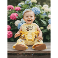 thumbnail image 5 of BemeyourBBs Toddler Baby Girls Bee Romper Overalls Jumpsuit Bell Bottoms Little Bee Embroidered Plaid Decorative Bow Sleeveless Playsuit Cute Spring Summer Clothes, 5 of 9