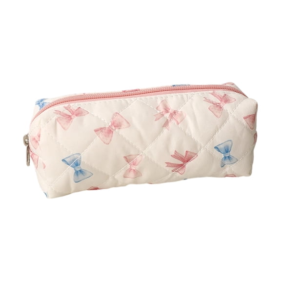 AFACUHX 1PC Pencil Pouch Cute Bow Design with Zipper Large Capacity Pencil Bag Pencil Case Soft Lightweight Travel Makeup Pouch Organizer