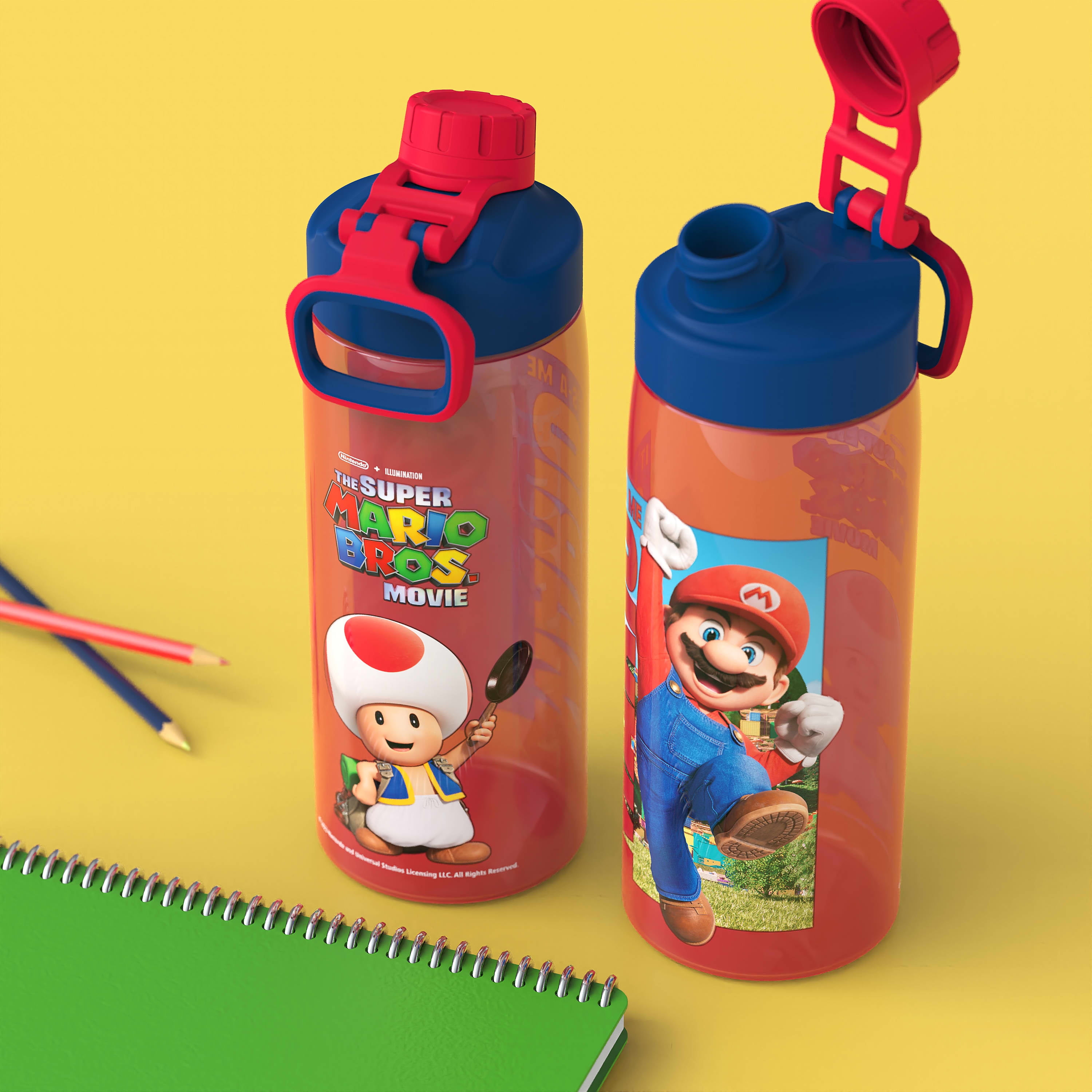 Zak Designs 20oz Stainless Steel Kids' Water Bottle with Antimicrobial  Spout 'Mario Movie