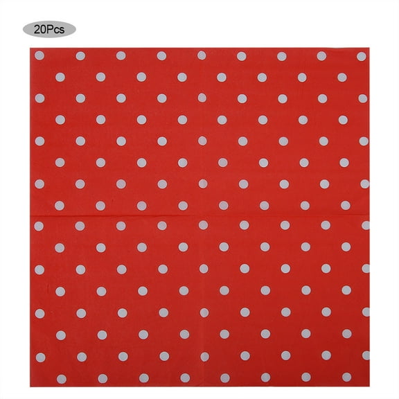 20 PCS Red Dots Paper Napkins Party Napkins Tissues Tableware for Wedding Birthday Party