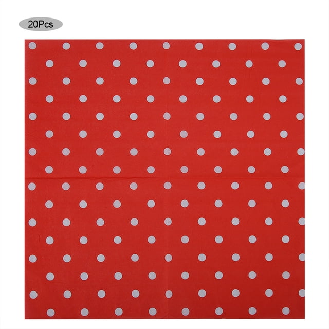 Vajilla festiva para bodas y cumpleaños Servilletas de fiesta con lunares rojos, paquete de 20