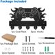 thumbnail image 3 of Wood & Iron Wall Mounted Hook Hangers Decorative Organizer Rack with 2Pcs Screws 5 Hooks for Bag Clothes Key Scarf Hanging Holder Playing Theme 180x300x7mm, 3 of 9