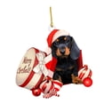 thumbnail image 4 of Adorno navideño para árbol de Navidad con forma de perro salchicha, regalo para accesorios de interior de coche. Estilo H, 4 of 9