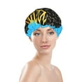 thumbnail image 3 of Disketp Black Woman With Crown Character,Queen Girl Shower Caps,Reusable Shower Cap For Women, Double Layer Waterproof Hair Cap, Large Size For All Hair Lengths,For Girls Spa Home Salon Use, 3 of 9