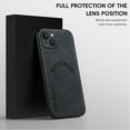 thumbnail image 3 of ELEHOLD For iPhone 13 Luxury Leather Magnetic Shockproof Case Slim Drop Protection Cover, Lens & Screen Protection, Compatible with Magsafe, Skin-Friendly, Black, 3 of 9