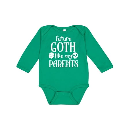 

Inktastic Future Goth Like my Parents with Skulls Gift Baby Boy or Baby Girl Long Sleeve Bodysuit