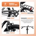 thumbnail image 2 of Marknig 26" Cruiser Bike, 1-Speed Beach & City Cruiser Bicycle for Adult Women and Men with Rear Rack, Black, 2 of 11