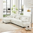 thumbnail image 2 of L-Shaped Sectional Sofa,Luxury Oversized Cloud Sectional Sofa with Ottoman, 3-Seater, Deep Chenille,for Living Room, 2 of 9
