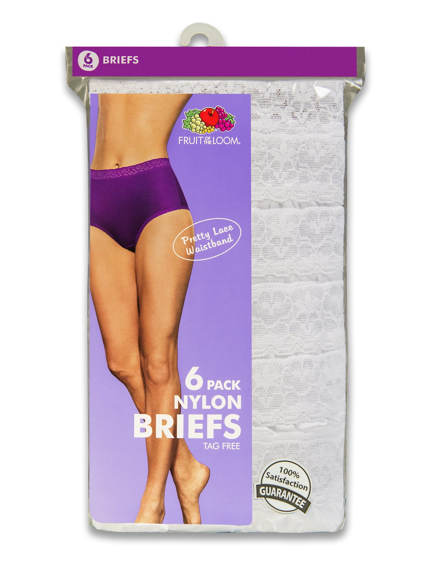 Fruit of the Loom Women's Nylon Brief Underwear, 6-Pack