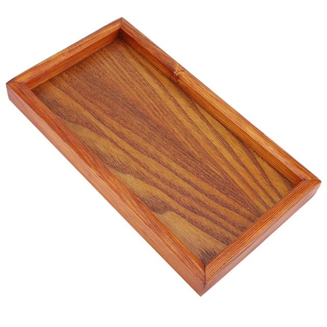Rdeghly Rectangle Wooden Tea Tray Serving Table Plate Snacks Food Storage Dish for Hotel Home , Tea Tray,Wooden Tray