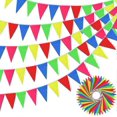 thumbnail image 1 of 1640 ft 1200 Pieces Colorful Pennant Flags Banner Nylon Pennant Flags Cloth Triangle Flag Banner for Party Celebrations and Shops Decorations, 10 Stri, 1 of 4